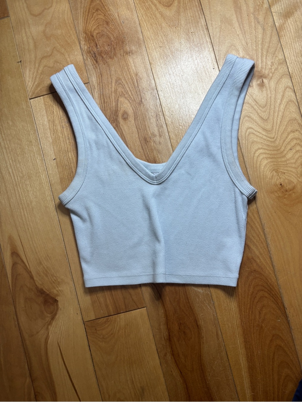Target Light Blue Ribbed V-Neck Crop Tank